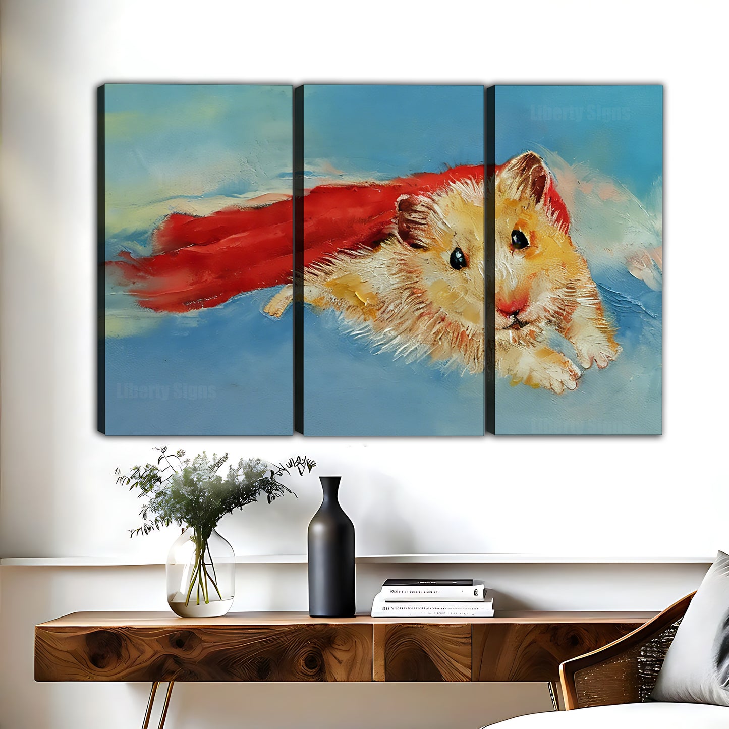 Flying Superhero Hamster Wall Art | Kids Room Decor|Liberty Signs #L567