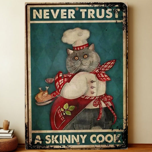 8x12 Cute Cat Metal Sign – Retro Tin Wall Art for Cat Lovers & Kitchens | Liberty Signs #2034