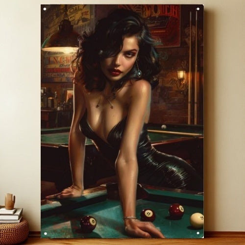 8x12 Pin-Up Girl Metal Sign – Retro Tin Wall Art for Garage & Bar Decor | Liberty Signs #3228
