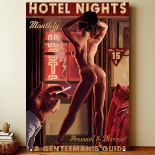 8x12 Pin-Up Girl Metal Sign – Retro Tin Wall Art for Garage & Bar Decor | Liberty Signs #3231