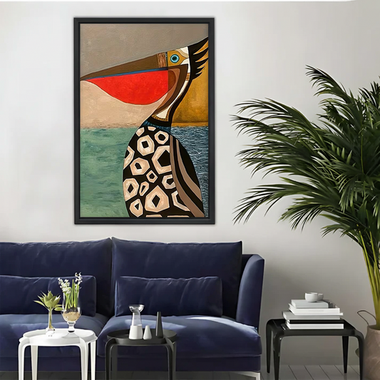 Abstract Geometric Bird Wall Art - Colorful Modern Canvas Print|Liberty Signs #L337