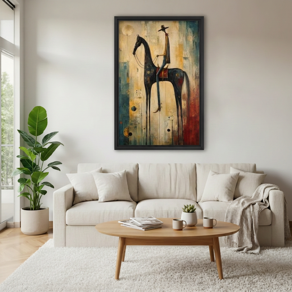 Whimsical Horse Rider Canvas Wall Art L6230