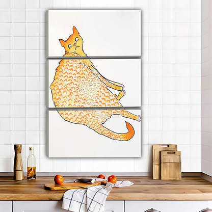 Cozy Cat Art Print - Whimsical Kitchen Wall Decor|Liberty Signs #L489