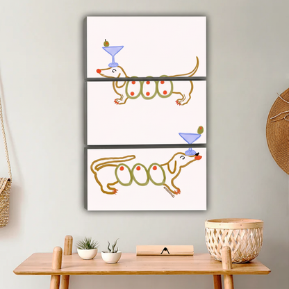 Dachshund with Cocktail Whimsical Wall Art Print|Liberty Signs #L648