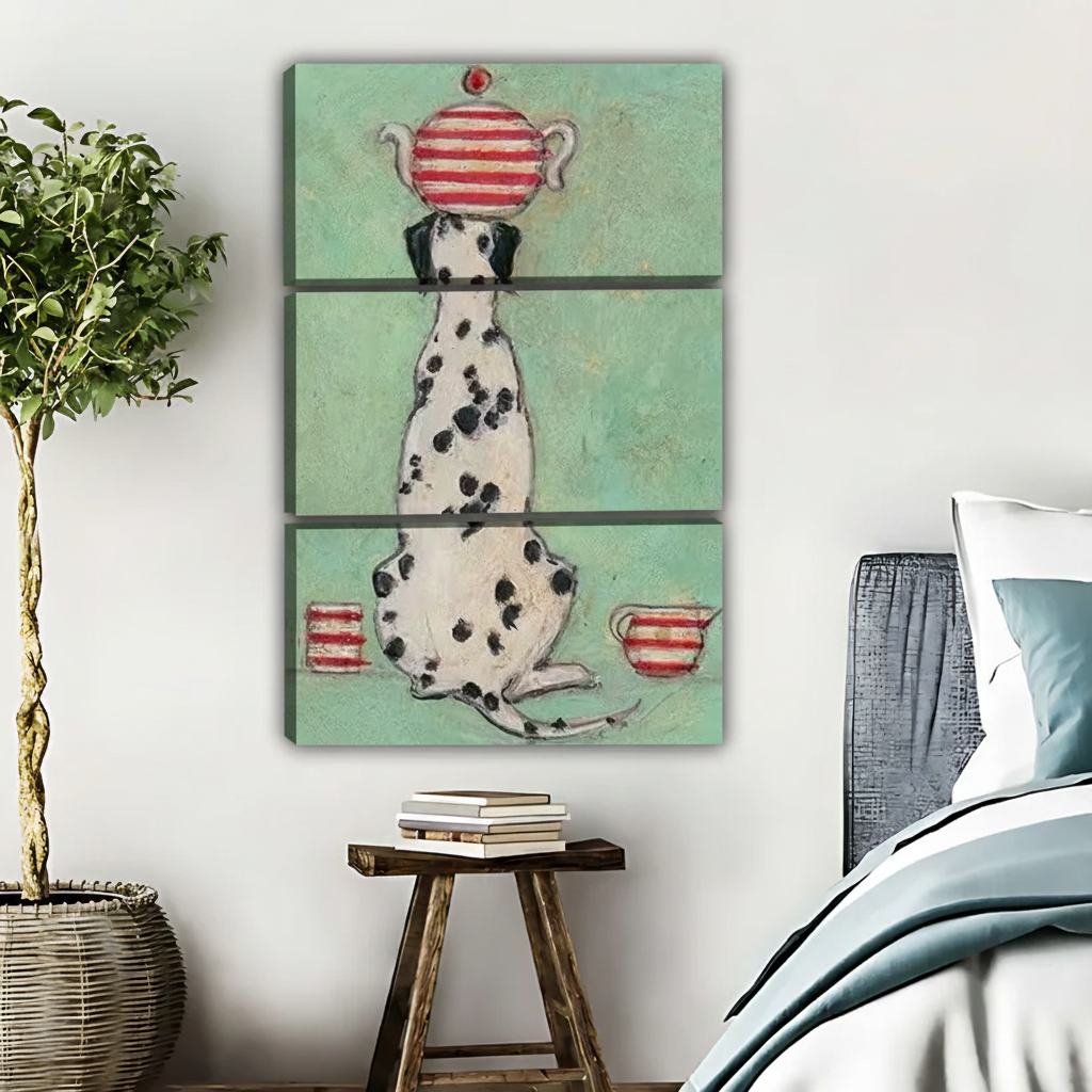 Dalmatian Tea Time Wall Art - Whimsical Dog Canvas Print|Liberty Signs #L537