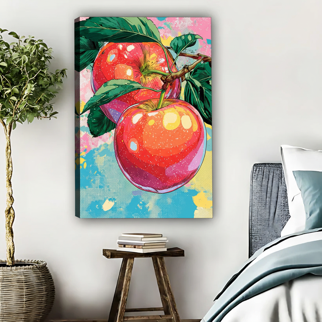 Vibrant Apple Art Print - Colorful Kitchen Wall Decor |Liberty Signs #L447