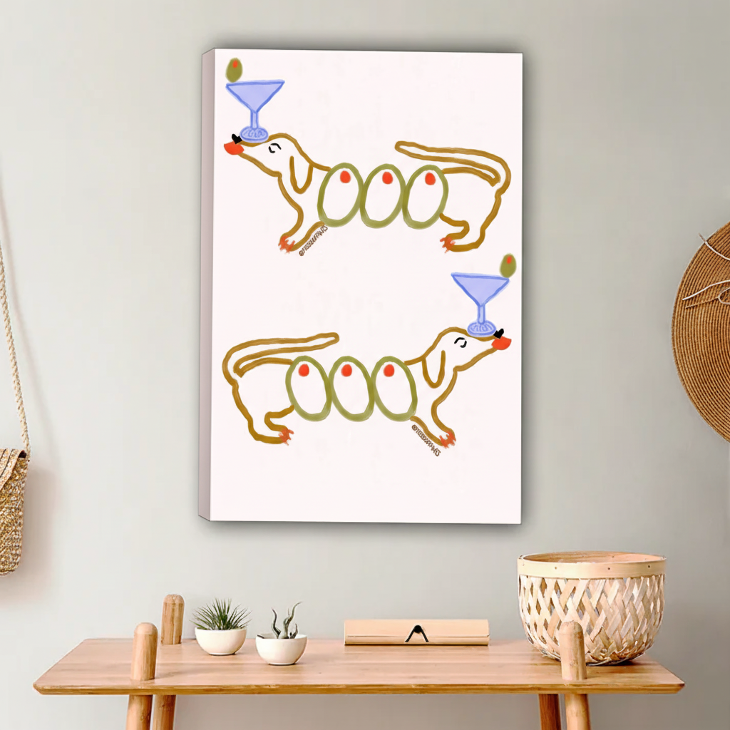 Dachshund with Cocktail Whimsical Wall Art Print|Liberty Signs #L648