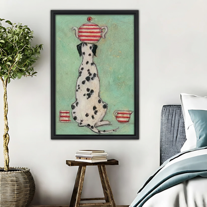 Dalmatian Tea Time Wall Art - Whimsical Dog Canvas Print|Liberty Signs #L537