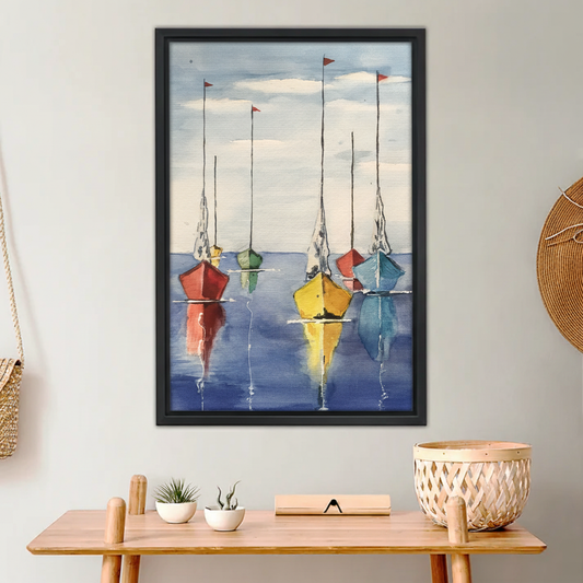 Colorful Sailboats Nautical Canvas Wall Art| Liberty Signs#L971