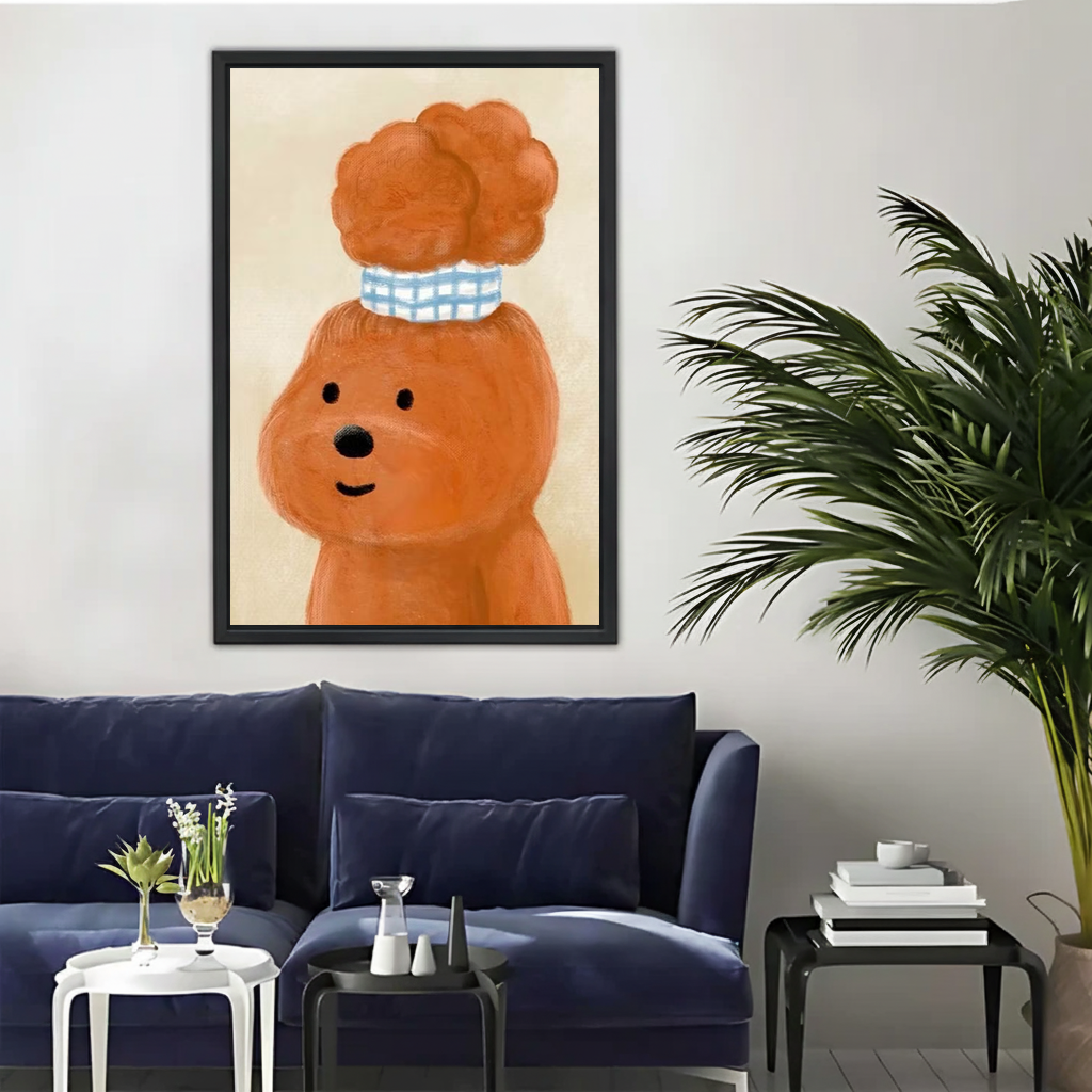 Fluffy Poodle with Hair Bow — Cute Dog Wall Art Print| Liberty Signs#L945