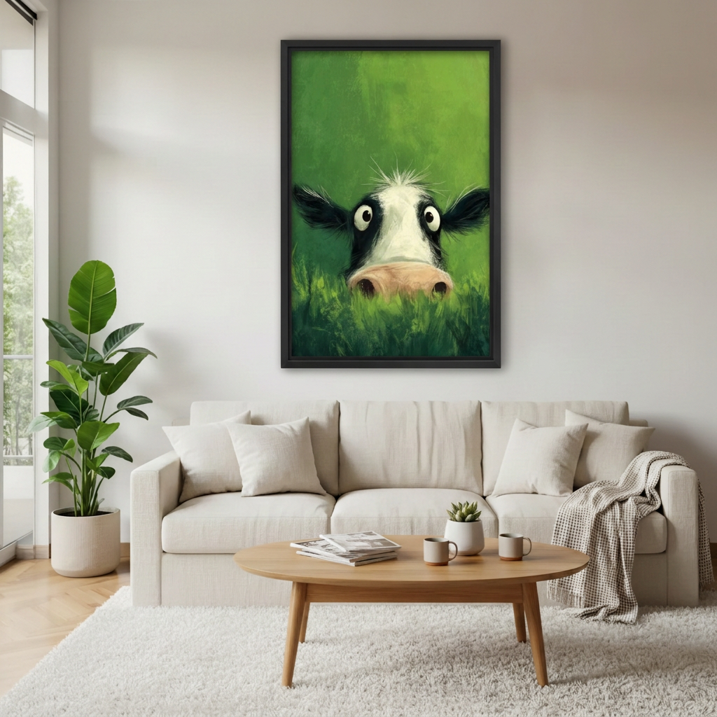 Curious Cow Canvas Wall Art L6253