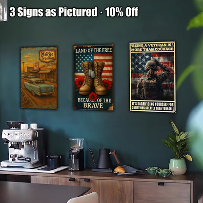 8x12 Patriotic USA Metal Sign – Vintage Wall Art with Flag & Freedom (1/3/6/10 Pieces) | Liberty Signs #ZH6002