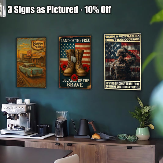 8x12 Patriotic USA Metal Sign – Vintage Wall Art with Flag & Freedom (1/3/6/10 Pieces) | Liberty Signs #ZH6002
