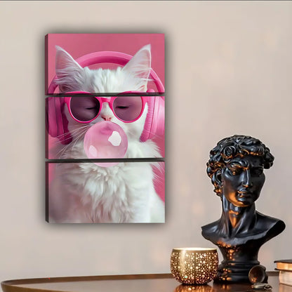 Funny Cat Art - Canvas Wall Art - Abstract Funny Living Room Decor| Liberty Signs #SZ176