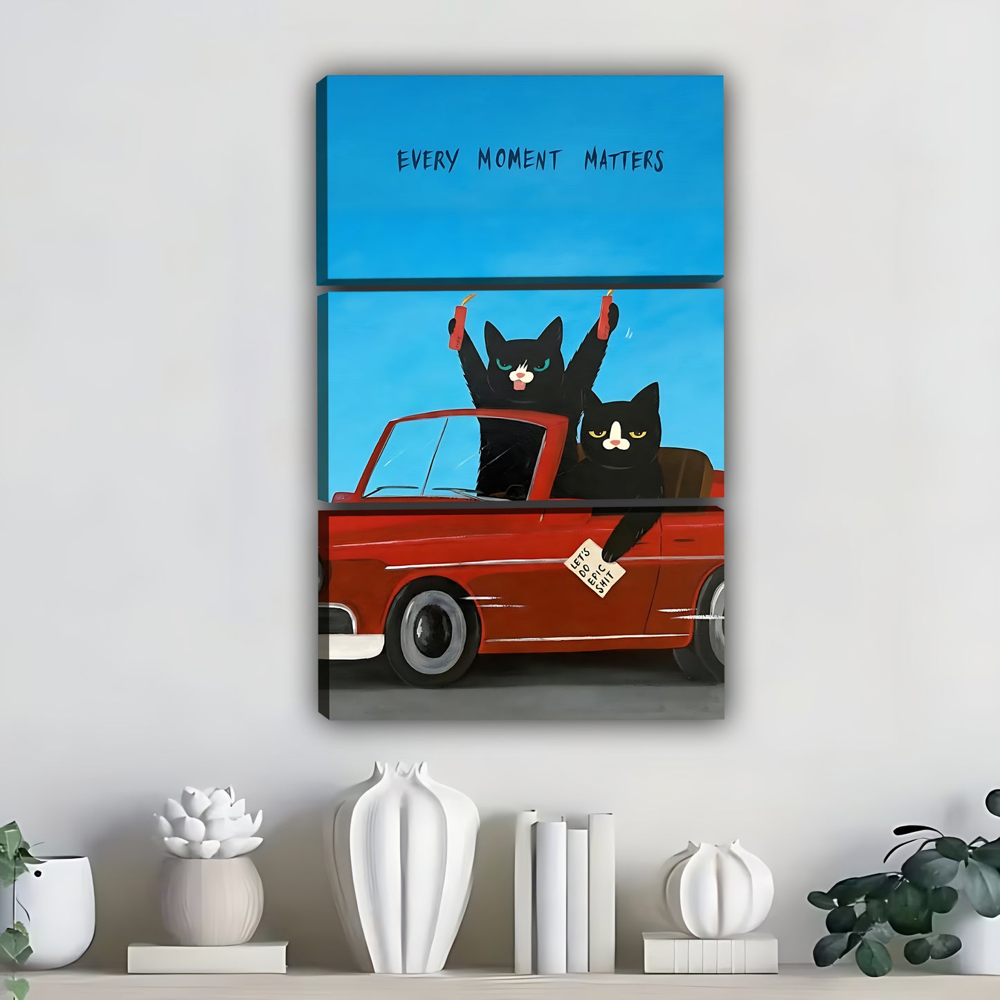 Funny Cat Art - Canvas Wall Art - Abstract Funny Living Room Decor| Liberty Signs #SZ303