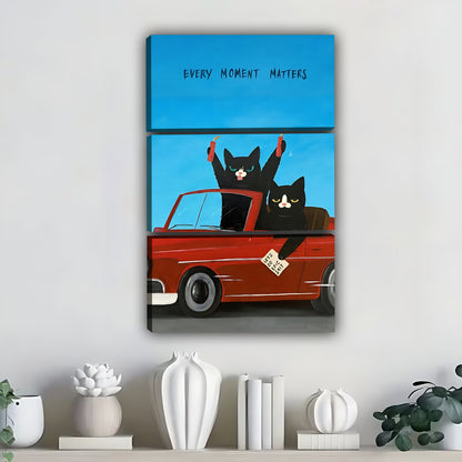 Funny Cat Art - Canvas Wall Art - Abstract Funny Living Room Decor| Liberty Signs #SZ303