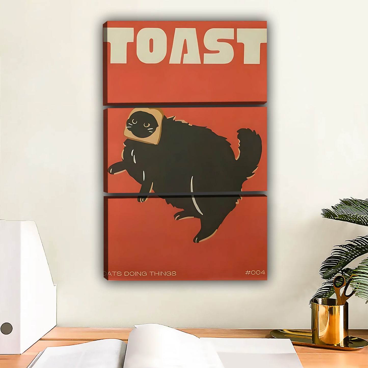 Funny Cat Art - Canvas Wall Art - Abstract Funny Living Room Decor| Liberty Signs #SZ167