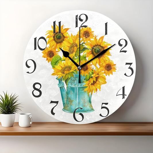 10x10 Decorative Wall Clock  – Ticking Wooden Wall Clock for Living Room or Hallway | Liberty Signs#S1015