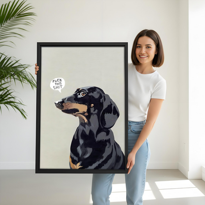 Funny Dachshund Dog Sassy Quote Framed Canvas Wall Art l2643