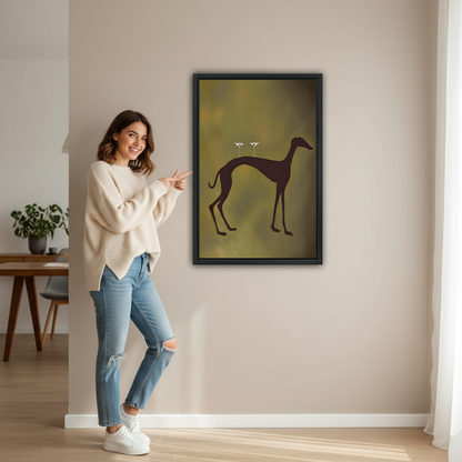 Whimsical Cocktail Dog Canvas Wall Art | Framed & Unframed l4157