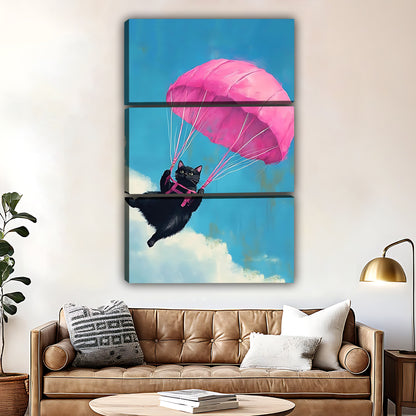 Funny Cat Art -  Canvas Wall Art - Abstract Funny Living Room Decor| Liberty Signs #SZ018