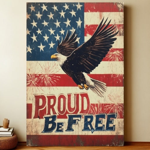 8x12 Patriotic USA Metal Sign – Vintage Wall Art with Flag & Freedom | Liberty Signs #6006