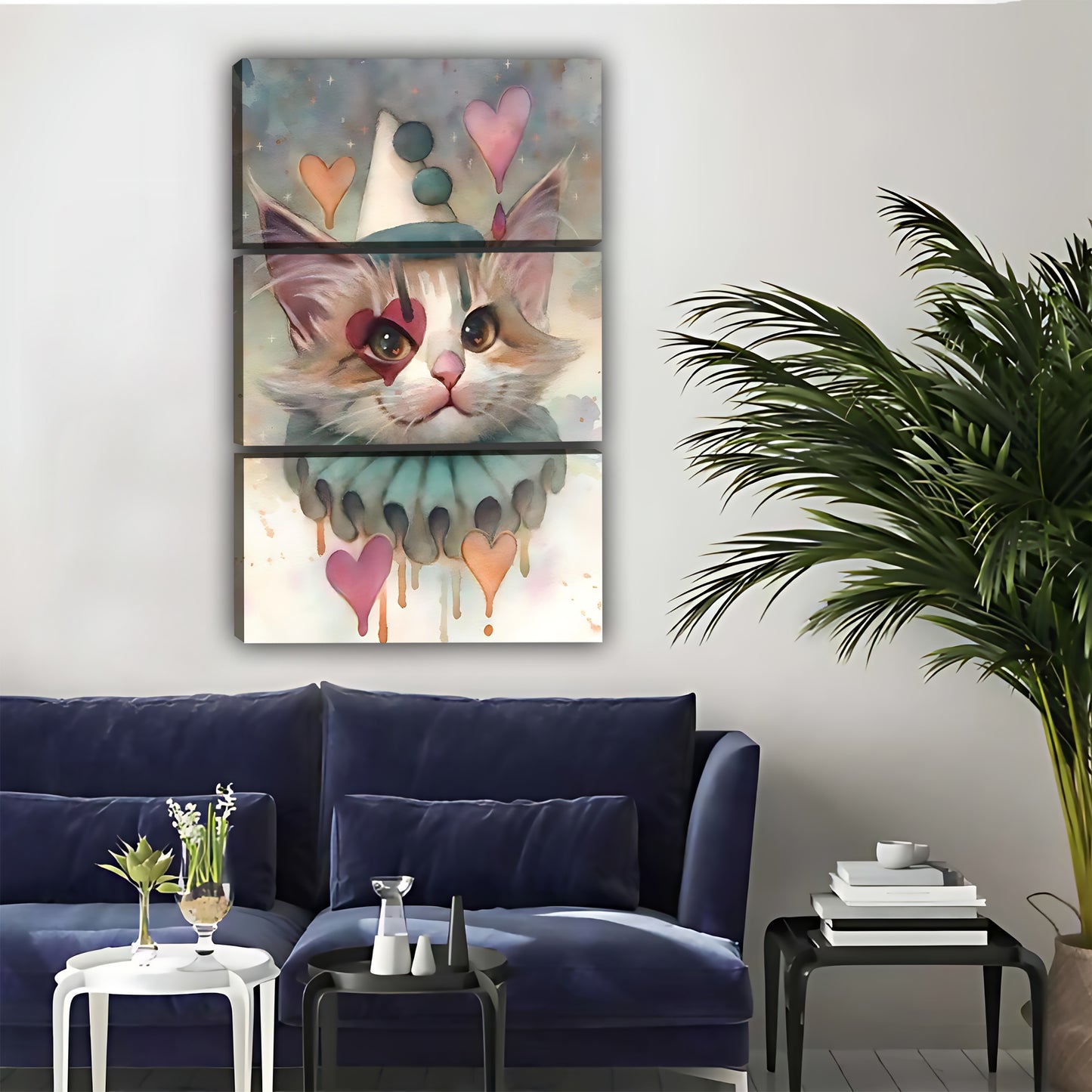 Funny Cat Art - Canvas Wall Art - Abstract Funny Living Room Decor| Liberty Signs #SZ033