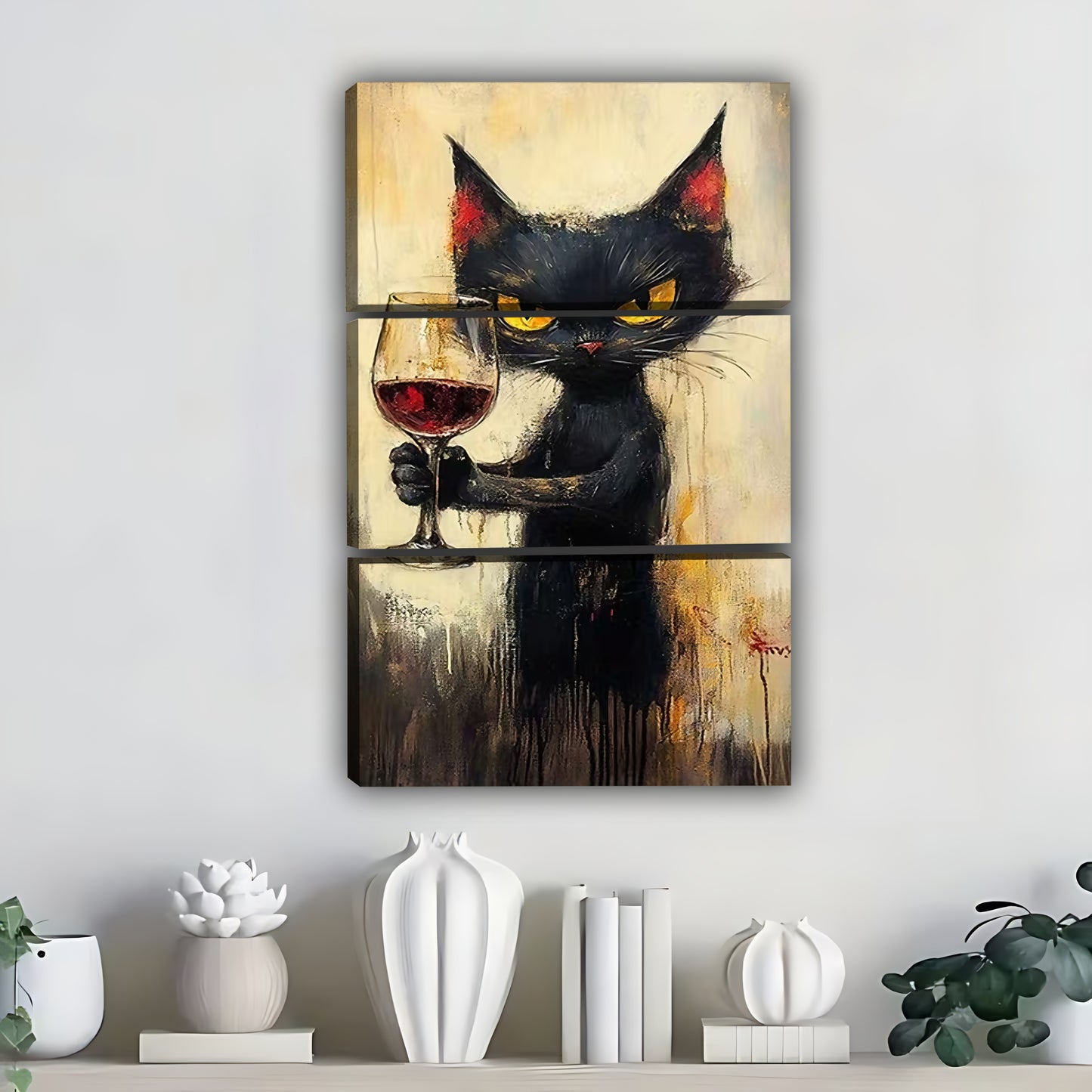 Funny Cat Art - Canvas Wall Art - Abstract Funny Living Room Decor| Liberty Signs #SZ331