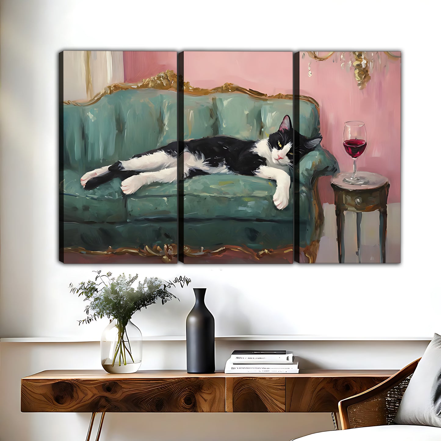 Funny Cat Art - Canvas Wall Art - Abstract Funny Living Room Decor| Liberty Signs #HZ053