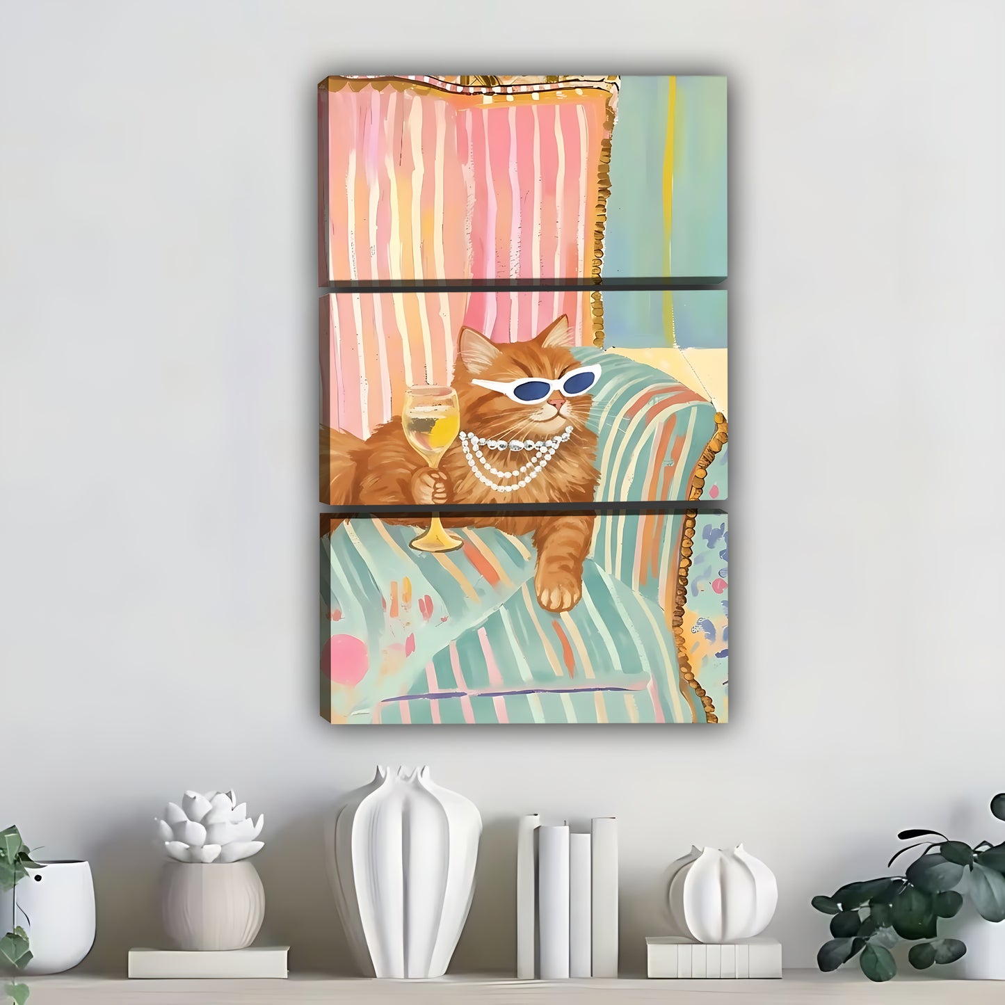 Funny Cat Art - Canvas Wall Art - Abstract Funny Living Room Decor| Liberty Signs #SZ290