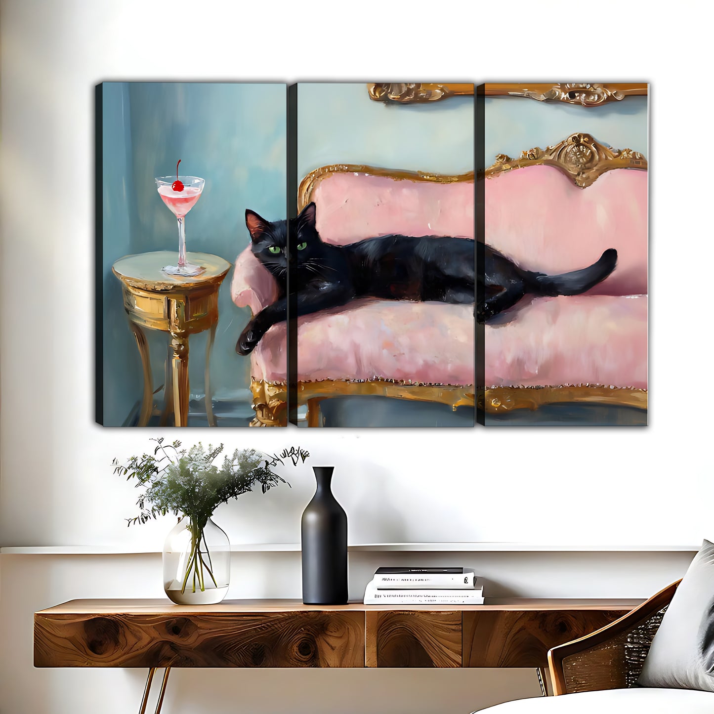 Funny Cat Art - Canvas Wall Art - Abstract Funny Living Room Decor| Liberty Signs #HZ072
