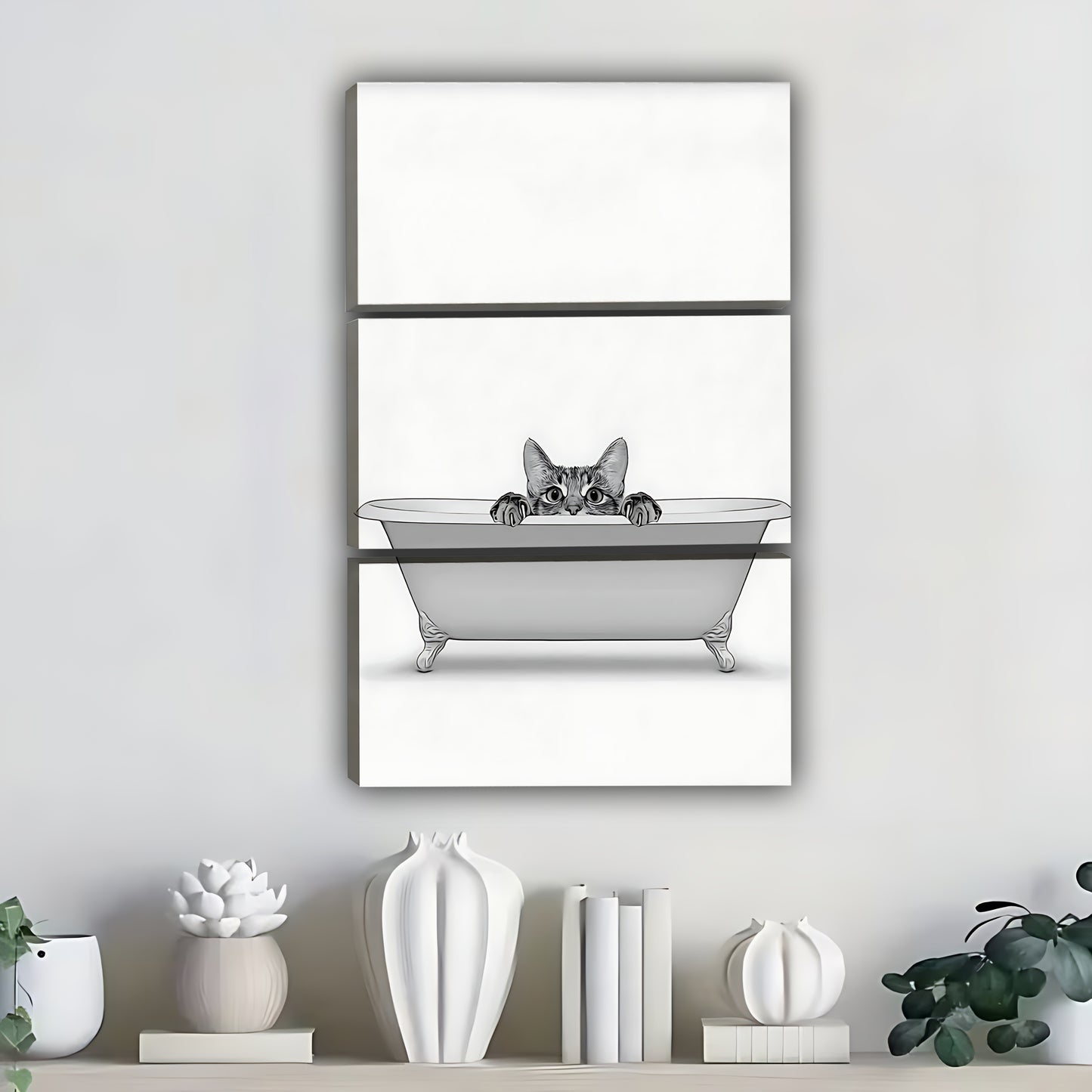 Funny Cat Art - Canvas Wall Art - Abstract Funny Living Room Decor| Liberty Signs #SZ268