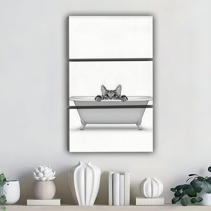 Funny Cat Art - Canvas Wall Art - Abstract Funny Living Room Decor| Liberty Signs #SZ268