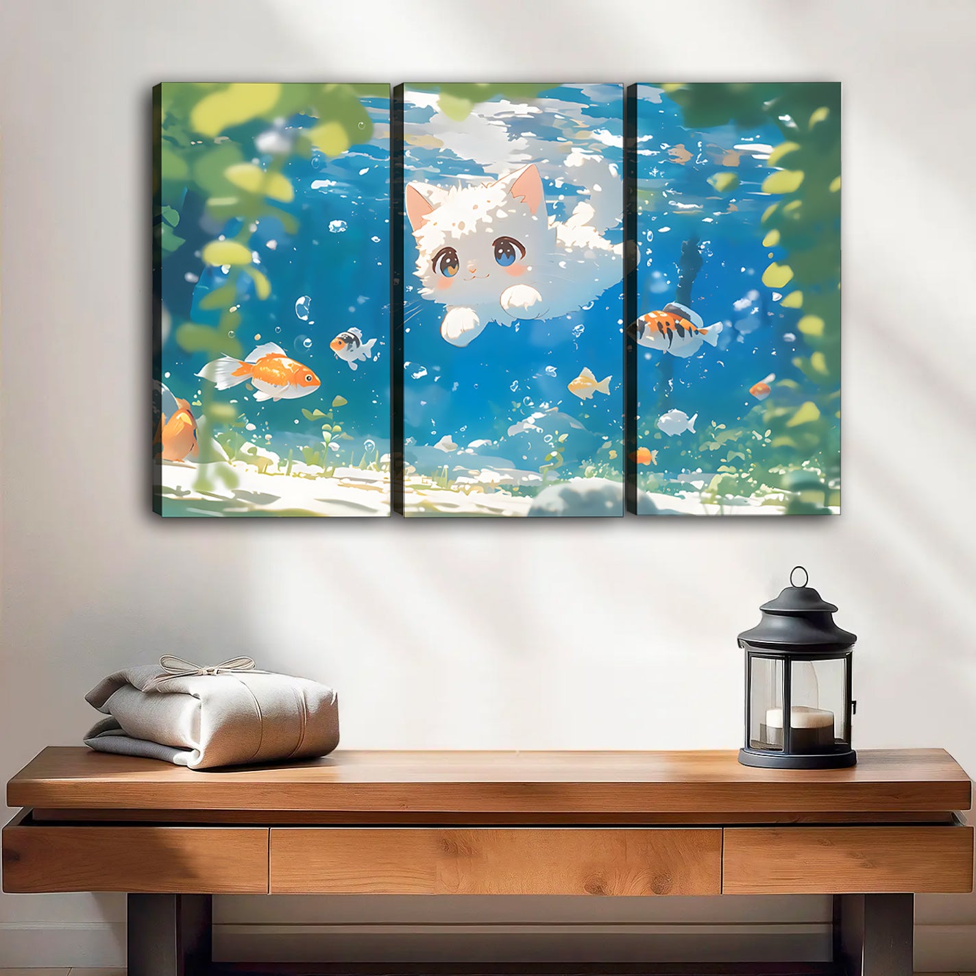Funny Cat Art -  Canvas Wall Art - Abstract Funny Living Room Decor| Liberty Signs  #HZ010