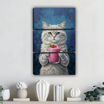Funny Cat Art - Canvas Wall Art - Abstract Funny Living Room Decor| Liberty Signs #SZ288
