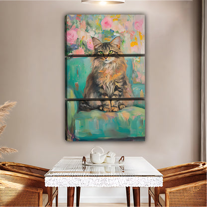Funny Cat Art - Canvas Wall Art - Abstract Funny Living Room Decor| Liberty Signs #SZ185