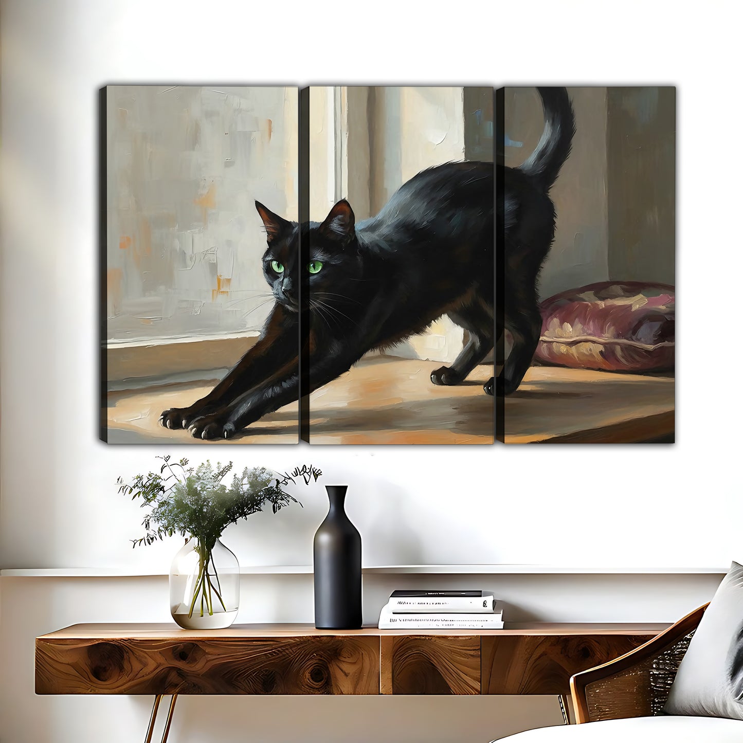 Funny Cat Art - Canvas Wall Art - Abstract Funny Living Room Decor| Liberty Signs #HZ100