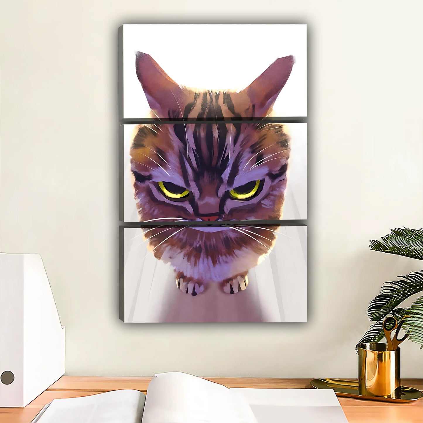 Funny Cat Art - Canvas Wall Art - Abstract Funny Living Room Decor| Liberty Signs #SZ113
