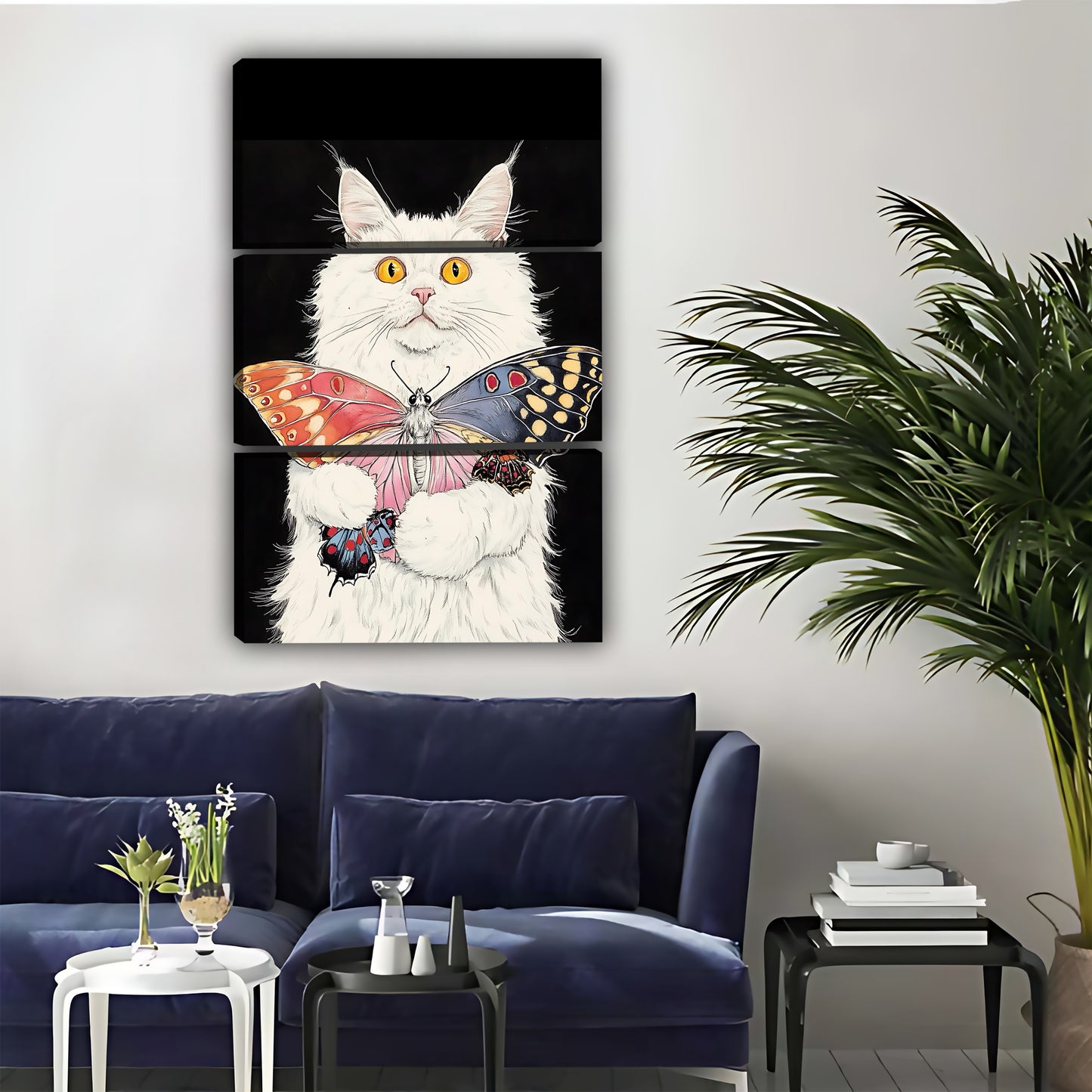 Funny Cat Art - Canvas Wall Art - Abstract Funny Living Room Decor| Liberty Signs #SZ032
