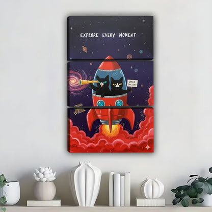 Funny Cat Art - Canvas Wall Art - Abstract Funny Living Room Decor| Liberty Signs #SZ319