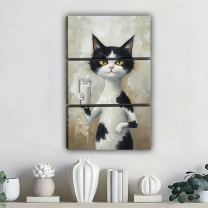 Funny Cat Art - Canvas Wall Art - Abstract Funny Living Room Decor| Liberty Signs #SZ271