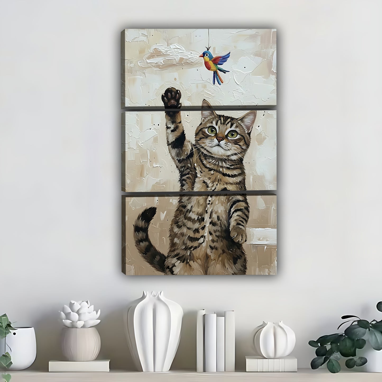 Funny Cat Art - Canvas Wall Art - Abstract Funny Living Room Decor| Liberty Signs #SZ302