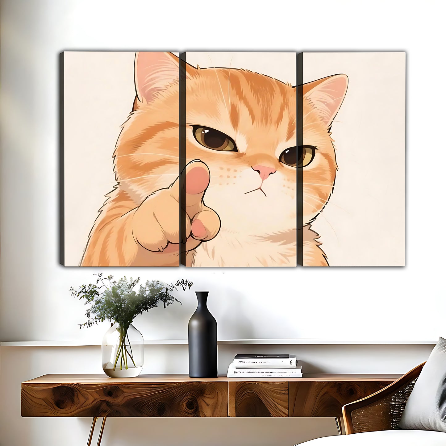 Funny Cat Art - Canvas Wall Art - Abstract Funny Living Room Decor| Liberty Signs #HZ041