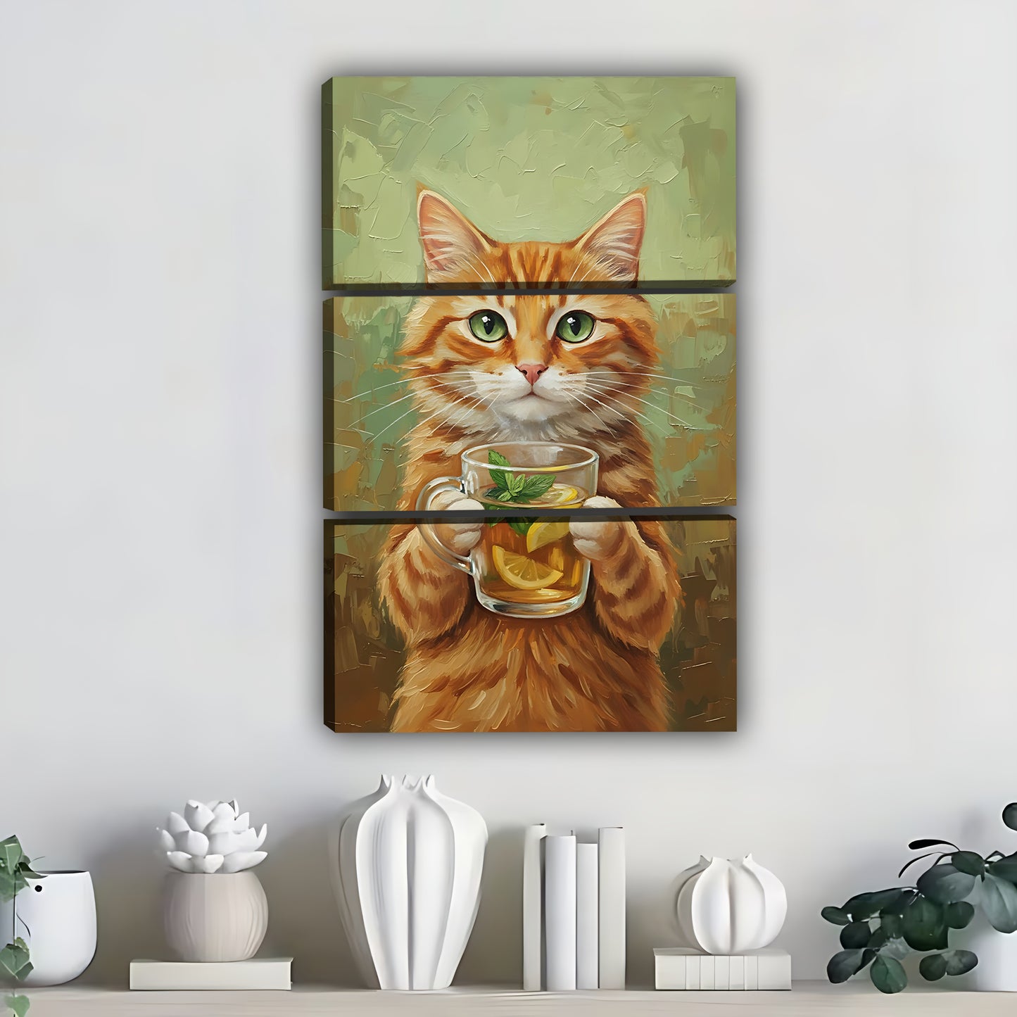 Funny Cat Art - Canvas Wall Art - Abstract Funny Living Room Decor| Liberty Signs #SZ289