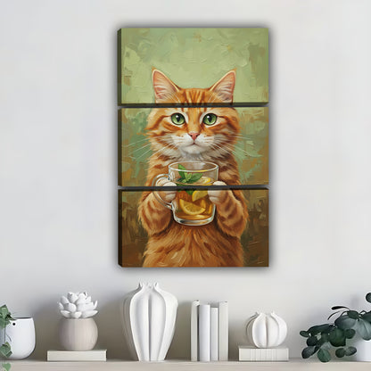 Funny Cat Art - Canvas Wall Art - Abstract Funny Living Room Decor| Liberty Signs #SZ289