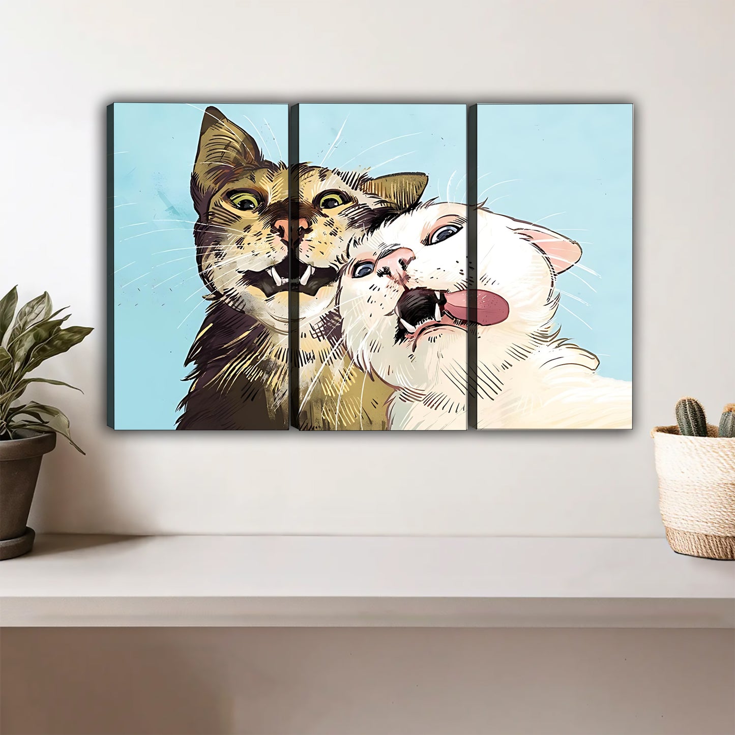 Funny Cat Art - Canvas Wall Art - Abstract Funny Living Room Decor| Liberty Signs #HZ026