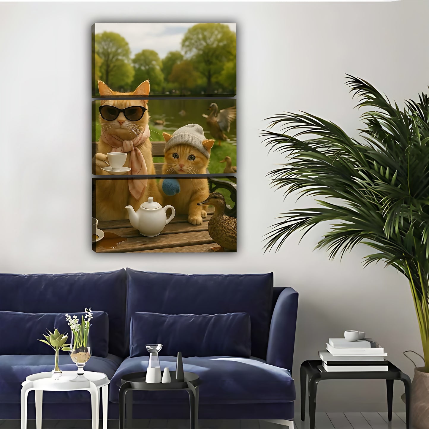 Funny Cat Art - Canvas Wall Art - Abstract Funny Living Room Decor| Liberty Signs #SZ057