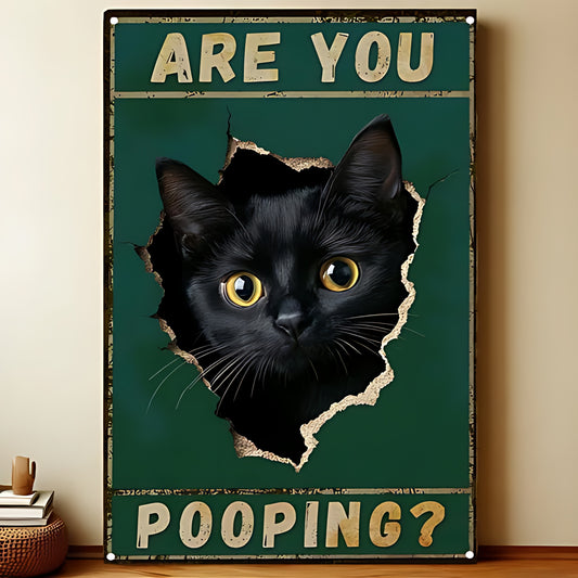 8x12 Cute Cat Metal Sign – Retro Tin Wall Art for Cat Lovers & Kitchens | Liberty Signs #2314