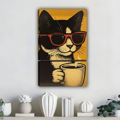 Funny Cat Art - Canvas Wall Art - Abstract Funny Living Room Decor| Liberty Signs #SZ316