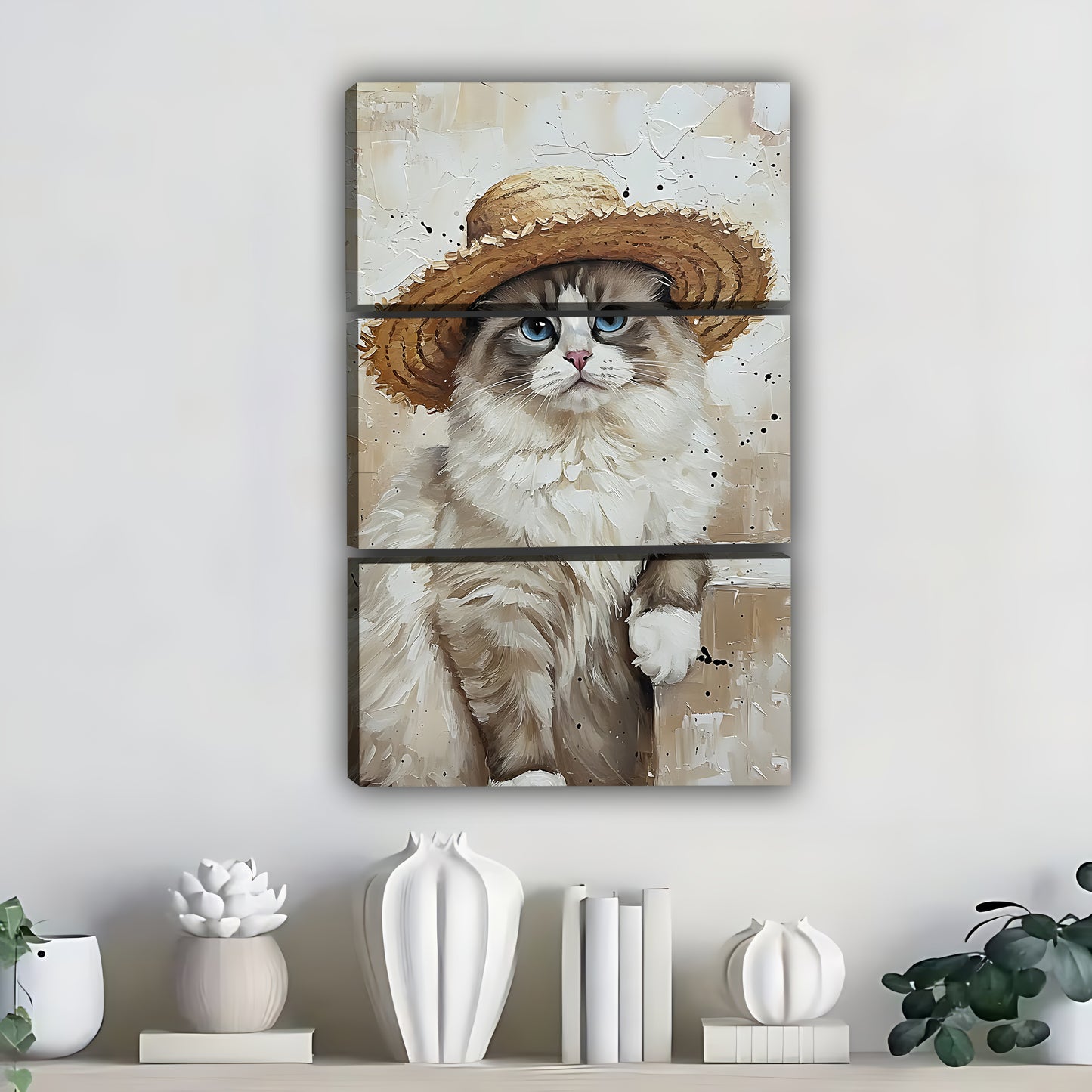 Funny Cat Art - Canvas Wall Art - Abstract Funny Living Room Decor| Liberty Signs #SZ300